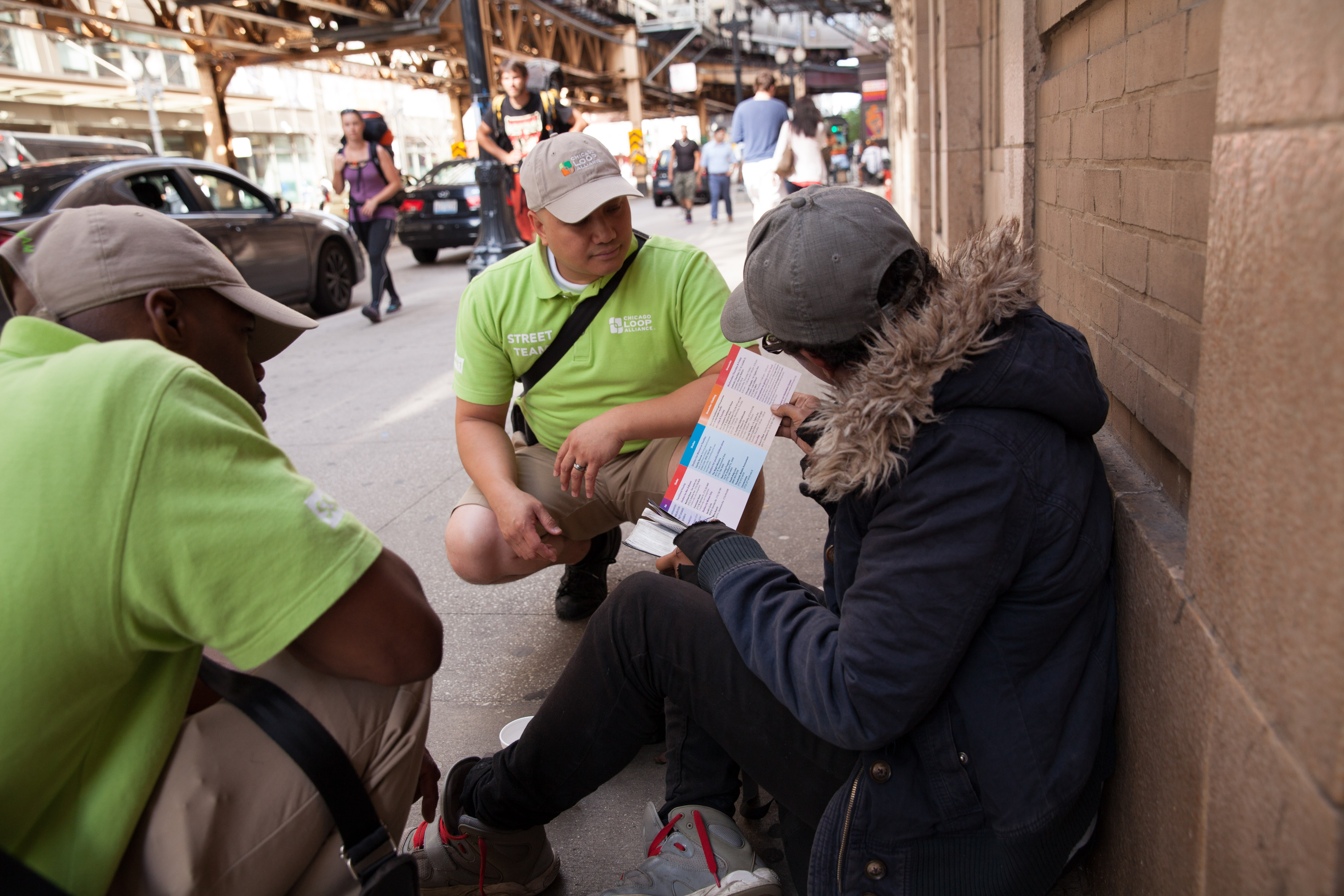 person helping homeless