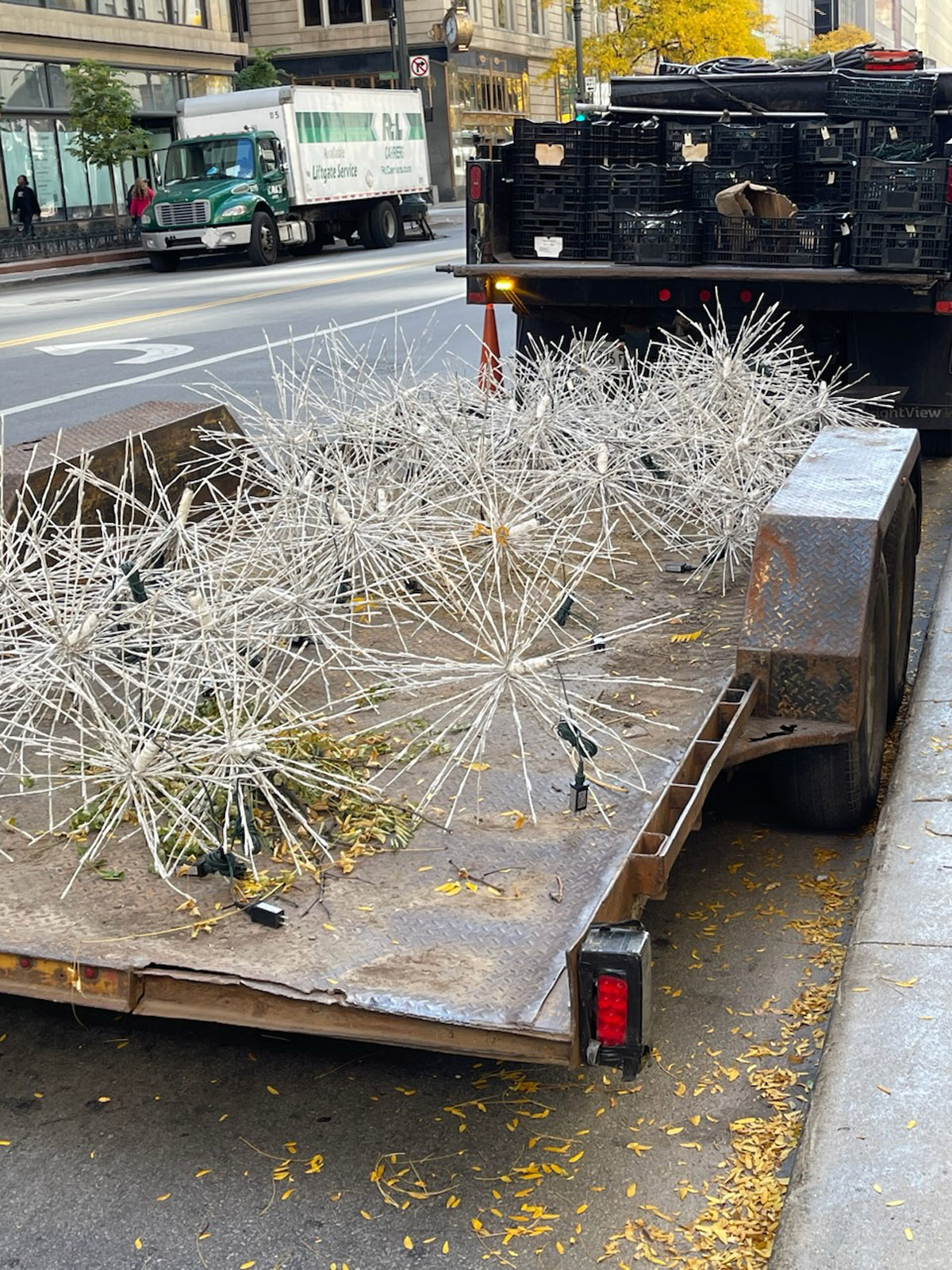 Holiday Lights being installed