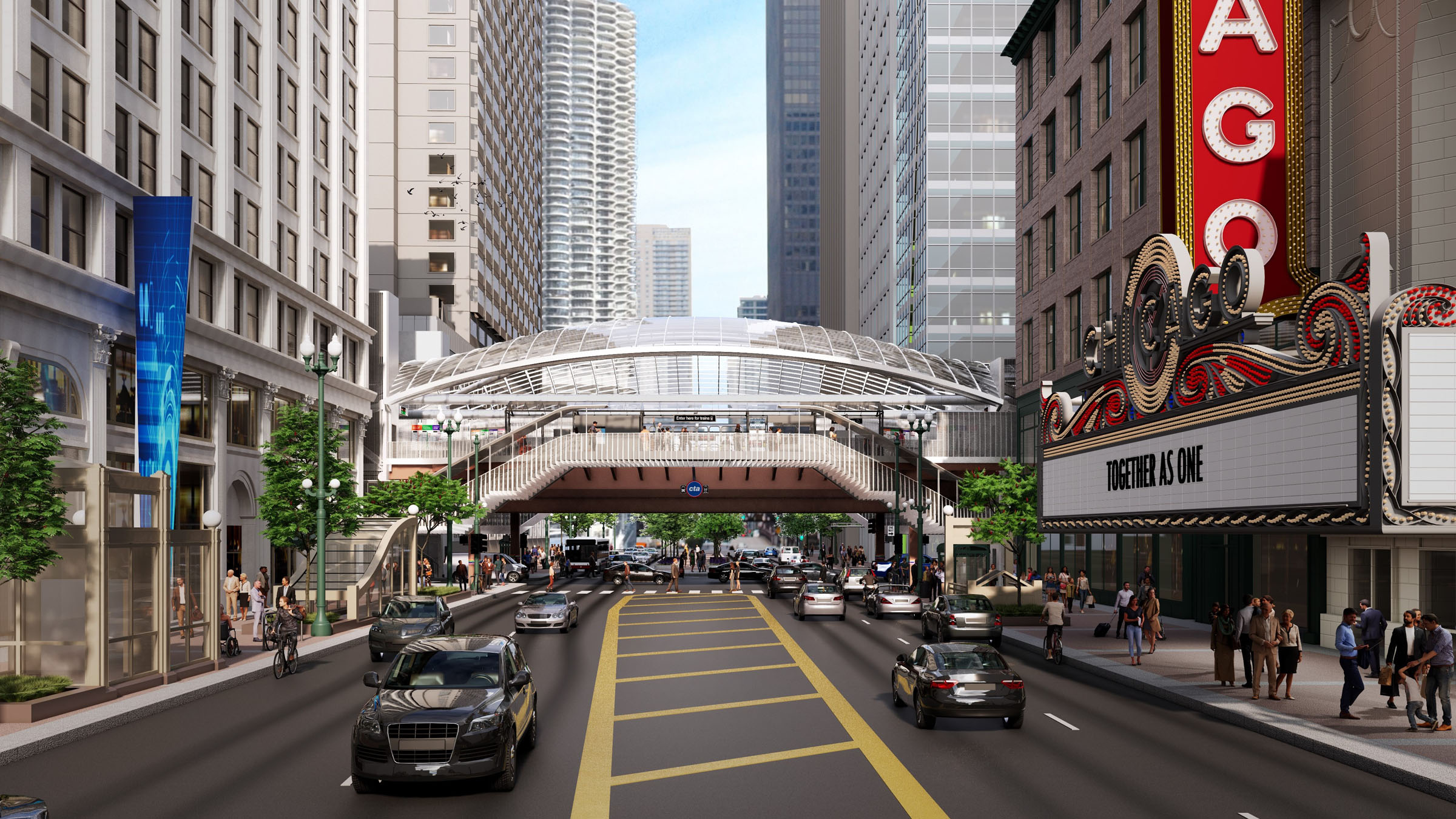 State and Lake CTA station designed by Transystems SOM rendering courtesy of CDOT