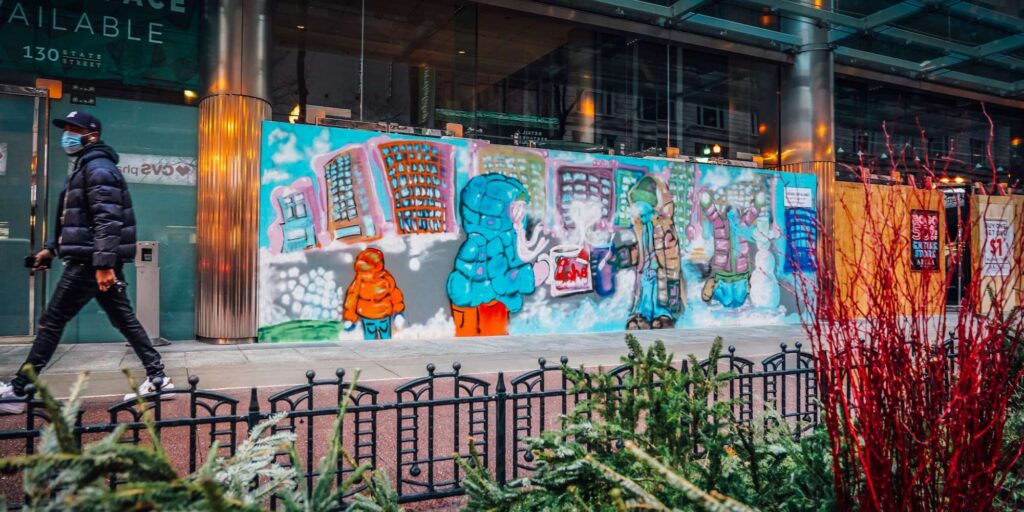 Local artists pair with Loop businesses for Holidays in the Loop Painted Windows