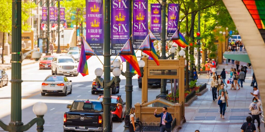 Chicago Loop Alliance honors Juneteenth and Pride Month with flag display along State Street and encourages public to support both communities
