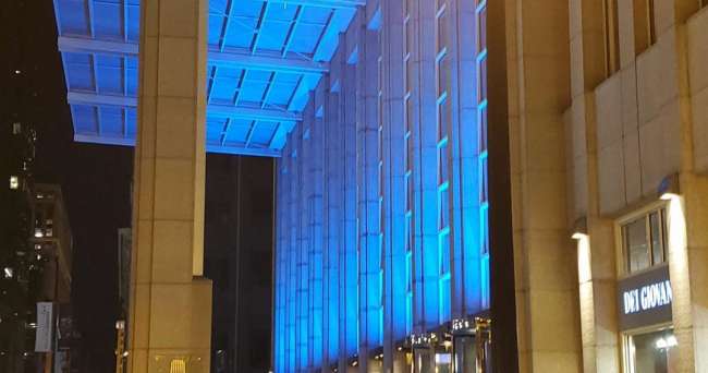 Downtown buildings light up this month as part of ‘Everyone’s Neighborhood’ initiative